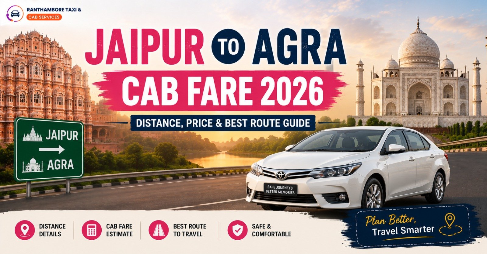Jaipur to Agra Cab Fare 2026: Distance, Price & Best Route Guide